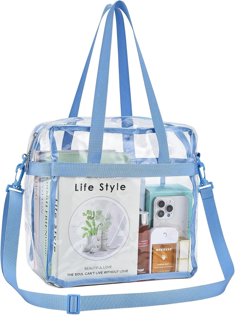 USPECLARE Clear Tote Bag for Stadium Events, 12x6x12 Transparent Stadium Bag for Work, Sports Games,Gym，Concerts - Image 1